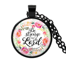 Load image into Gallery viewer, bible verse necklace god is in her she will not fall scripture quote jewelry for women men christian faith gifts