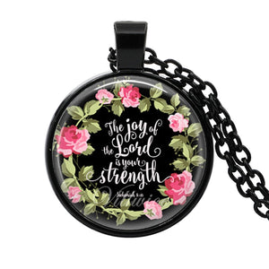 bible verse necklace god is in her she will not fall scripture quote jewelry for women men christian faith gifts