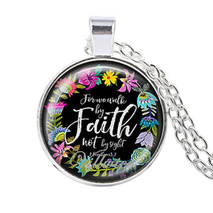 bible verse necklace god is in her she will not fall scripture quote jewelry for women men christian faith gifts