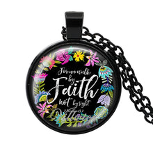 Load image into Gallery viewer, bible verse necklace god is in her she will not fall scripture quote jewelry for women men christian faith gifts