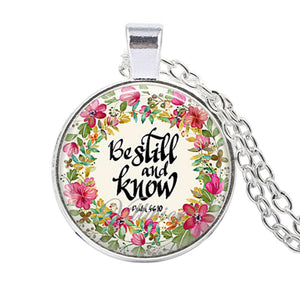 bible verse necklace god is in her she will not fall scripture quote jewelry for women men christian faith gifts