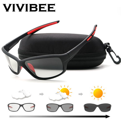 VIVIBEE 2023 Men Photochromic Sunglasses Polarized Golf Women Cycle Color Changing Black Sun Glasses Outdoor Sports Goggles