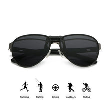 Load image into Gallery viewer, VIVIBEE 2022  Flip up Clip on Sunglasses Polarized Men Driving Pilot Night Vision Lens Sun Glasses Anti-UVA UVB Goggles