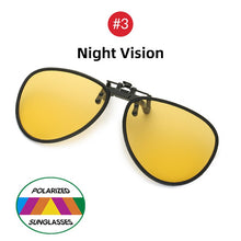 Load image into Gallery viewer, VIVIBEE 2022  Flip up Clip on Sunglasses Polarized Men Driving Pilot Night Vision Lens Sun Glasses Anti-UVA UVB Goggles