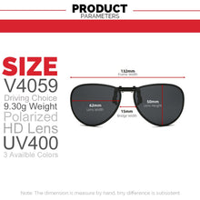 Load image into Gallery viewer, VIVIBEE 2022  Flip up Clip on Sunglasses Polarized Men Driving Pilot Night Vision Lens Sun Glasses Anti-UVA UVB Goggles