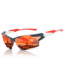 Carica l&#39;immagine nel visualizzatore di Gallery, VIVIBEE 2023 Trend Sport UV400 Occhiali da sole Occhiali da pesca da uomo Occhiali da donna Specchio rosso Lente Cornice bianca Tonalità esterne