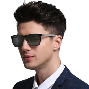 VIVIBEE Color Change Grey Frame Pochromic Polarized Sunglasses Men Square Classic Chameleon Glaases Transition Lens Eyewear