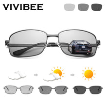 Carica l'immagine nel visualizzatore di Gallery, VIVIBEE Driving Selection Rectangle Pochromic Polarized Men Sunglasses Women Car Driving Safe Polarizing Male Sun Glasses