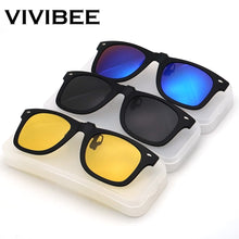 Carica l'immagine nel visualizzatore di Gallery, VIVIBEE Flip Up Clip on Sun Glasses for Men Driving Glasses Clips Light Fishing Female Anti-UVA UVB Polarized Night Vision Lens