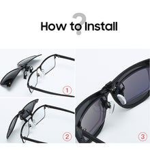 Carica l'immagine nel visualizzatore di Gallery, VIVIBEE Flip Up Clip on Sun Glasses for Men Driving Glasses Clips Light Fishing Female Anti-UVA UVB Polarized Night Vision Lens