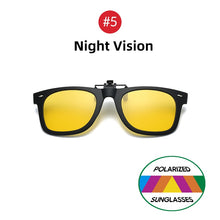 Carica l'immagine nel visualizzatore di Gallery, VIVIBEE Flip Up Clip on Sun Glasses for Men Driving Glasses Clips Light Fishing Female Anti-UVA UVB Polarized Night Vision Lens