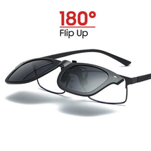 Carica l'immagine nel visualizzatore di Gallery, VIVIBEE Flip Up Clip on Sun Glasses for Men Driving Glasses Clips Light Fishing Female Anti-UVA UVB Polarized Night Vision Lens
