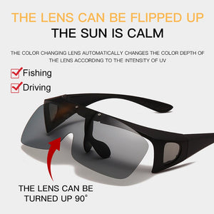 VIVIBEE Flip Up Polarized Sunglasses Men Driving UV400 Photochromic Lens Fishing Goggle for Mypoia Outdoor Women Eyewear
