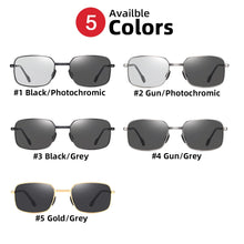 Carica l'immagine nel visualizzatore di Gallery, VIVIBEE Men Fold Pochromic Sunglasses with Polarized Lens Rectangle Folding Metal Male Sun Glasses 2022 Trending Products