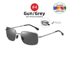 Carica l'immagine nel visualizzatore di Gallery, VIVIBEE Men Fold Pochromic Sunglasses with Polarized Lens Rectangle Folding Metal Male Sun Glasses 2022 Trending Products