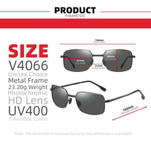 Carica l'immagine nel visualizzatore di Gallery, VIVIBEE Men Fold Pochromic Sunglasses with Polarized Lens Rectangle Folding Metal Male Sun Glasses 2022 Trending Products