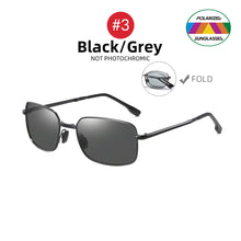 Carica l'immagine nel visualizzatore di Gallery, VIVIBEE Men Fold Pochromic Sunglasses with Polarized Lens Rectangle Folding Metal Male Sun Glasses 2022 Trending Products