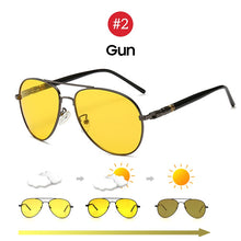 Load image into Gallery viewer, VIVIBEE Men Pochromic Night Vision Polarizing Sun Glasses Pilot Style Aluminum Women Polarized Driving Sunglasses Yellow