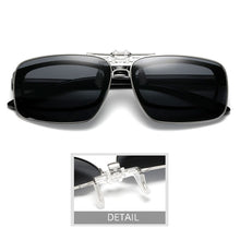 Load image into Gallery viewer, VIVIBEE Mens Metal Clip on Sunglasses for Myopia Eyeglasses Polarized UV400 Women Square Night Vision Driving Sun Glasses