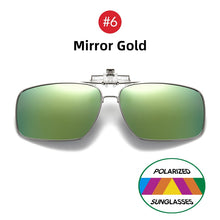 Load image into Gallery viewer, VIVIBEE Mens Metal Clip on Sunglasses for Myopia Eyeglasses Polarized UV400 Women Square Night Vision Driving Sun Glasses