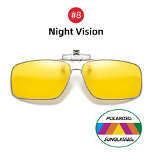 Load image into Gallery viewer, VIVIBEE Mens Metal Clip on Sunglasses for Myopia Eyeglasses Polarized UV400 Women Square Night Vision Driving Sun Glasses