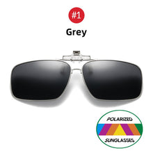 Load image into Gallery viewer, VIVIBEE Mens Metal Clip on Sunglasses for Myopia Eyeglasses Polarized UV400 Women Square Night Vision Driving Sun Glasses