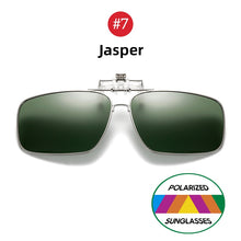 Load image into Gallery viewer, VIVIBEE Mens Metal Clip on Sunglasses for Myopia Eyeglasses Polarized UV400 Women Square Night Vision Driving Sun Glasses
