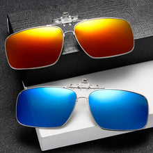 Load image into Gallery viewer, VIVIBEE Mens Metal Clip on Sunglasses for Myopia Eyeglasses Polarized UV400 Women Square Night Vision Driving Sun Glasses