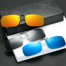 Carica l'immagine nel visualizzatore di Gallery, VIVIBEE Mirror Blue Flip Up Clip on Sunglasses Men Polarized Lens Metal Clips Night Vision Safe Driving UV400 Glasses for Women