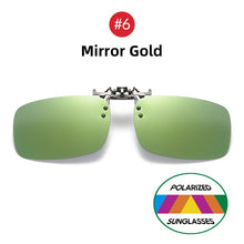 Carica l'immagine nel visualizzatore di Gallery, VIVIBEE Mirror Blue Flip Up Clip on Sunglasses Men Polarized Lens Metal Clips Night Vision Safe Driving UV400 Glasses for Women