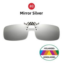 Carica l'immagine nel visualizzatore di Gallery, VIVIBEE Mirror Blue Flip Up Clip on Sunglasses Men Polarized Lens Metal Clips Night Vision Safe Driving UV400 Glasses for Women