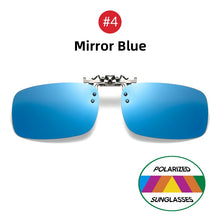 Carica l'immagine nel visualizzatore di Gallery, VIVIBEE Mirror Blue Flip Up Clip on Sunglasses Men Polarized Lens Metal Clips Night Vision Safe Driving UV400 Glasses for Women