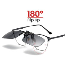 Carica l'immagine nel visualizzatore di Gallery, VIVIBEE Mirror Blue Flip Up Clip on Sunglasses Men Polarized Lens Metal Clips Night Vision Safe Driving UV400 Glasses for Women