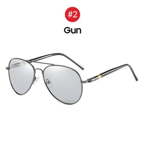 VIVIBEE Photochromic Sunglasses Mens Aviation Polarized UV400 Day and Night Vision Driving Sun Glasses Women Titanium Goggles