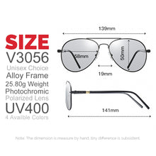 Load image into Gallery viewer, VIVIBEE Photochromic Sunglasses Mens Aviation Polarized UV400 Day and Night Vision Driving Sun Glasses Women Titanium Goggles
