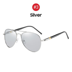 VIVIBEE Photochromic Sunglasses Mens Aviation Polarized UV400 Day and Night Vision Driving Sun Glasses Women Titanium Goggles