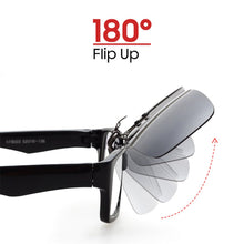 Carica l'immagine nel visualizzatore di Gallery, VIVIBEE Polarized Square Flip Up Clip on Sunglasses Men Pochromic Polarised Women Sun Glasses for Night Driving Lens