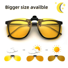 Carica l'immagine nel visualizzatore di Gallery, VIVIBEE Polarized Square Flip Up Clip on Sunglasses Men Pochromic Polarised Women Sun Glasses for Night Driving Lens