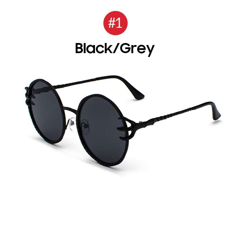 VIVIBEE Retro Skull Claw Round Sunglasses for Women Fishion 2023 Trending Product Gothic Sun Glasses Gold Metal Frame Shades