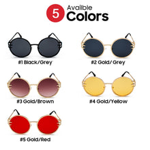 Carica l&#39;immagine nel visualizzatore di Gallery, VIVIBEE Retro Skull Claw Round Sunglasses for Women Fishion 2023 Trending Product Gothic Sun Glasses Gold Metal Frame Shades