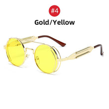 Load image into Gallery viewer, VIVIBEE Steampunk Sunglasses Men Round Red Lens Punk Sun Glasses Black Metal Gothic Style 2022  Products Women UV400 Shades