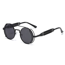Load image into Gallery viewer, VIVIBEE Steampunk Sunglasses Men Round Red Lens Punk Sun Glasses Black Metal Gothic Style 2022  Products Women UV400 Shades