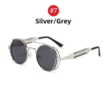 Load image into Gallery viewer, VIVIBEE Steampunk Sunglasses Men Round Red Lens Punk Sun Glasses Black Metal Gothic Style 2022  Products Women UV400 Shades