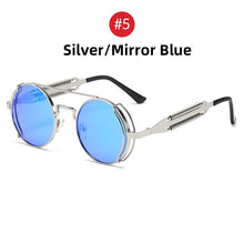 Load image into Gallery viewer, VIVIBEE Steampunk Sunglasses Men Round Red Lens Punk Sun Glasses Black Metal Gothic Style 2022  Products Women UV400 Shades