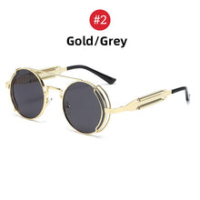 Load image into Gallery viewer, VIVIBEE Steampunk Sunglasses Men Round Red Lens Punk Sun Glasses Black Metal Gothic Style 2022  Products Women UV400 Shades