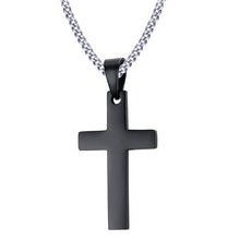 Load image into Gallery viewer, Classic Mens Cross Pendant Necklace 24 Stainless Steel Link Chain Necklace Statement Jewelry