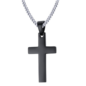 Classic Mens Cross Pendant Necklace 24 Stainless Steel Link Chain Necklace Statement Jewelry