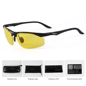 VOTOP Polarized Sunglasses Men Anti Glare Lens UV400 Aluminium Magnesium Frame Sun Glasses For Driving Fishing Travel