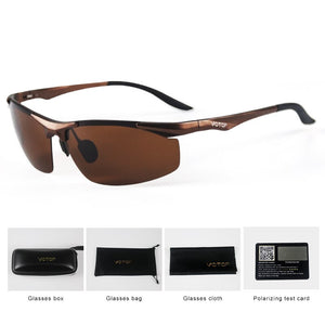 VOTOP Polarized Sunglasses Men Anti Glare Lens UV400 Aluminium Magnesium Frame Sun Glasses For Driving Fishing Travel