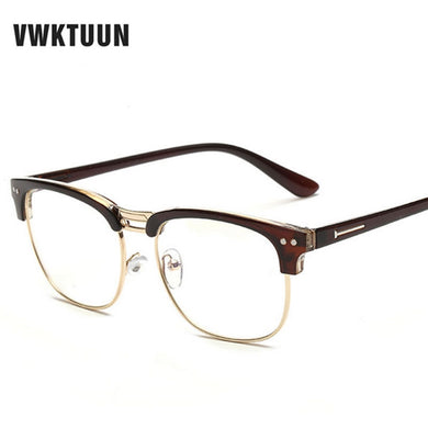 VWKTUUN   Glasses Frame Women Men Eyeglasses Optical Glasses Frame Vintage Eyeglass Frames Female Fake Clear Glasses